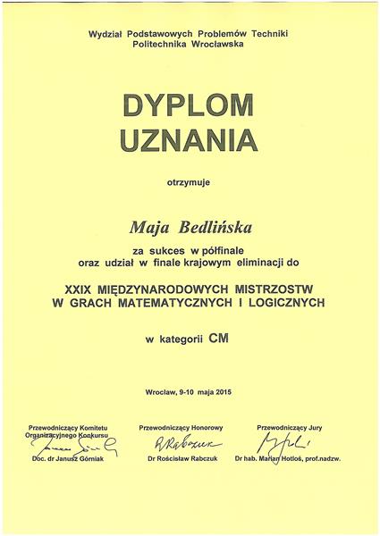 dyplom-uznania-Maja-Bedlińska